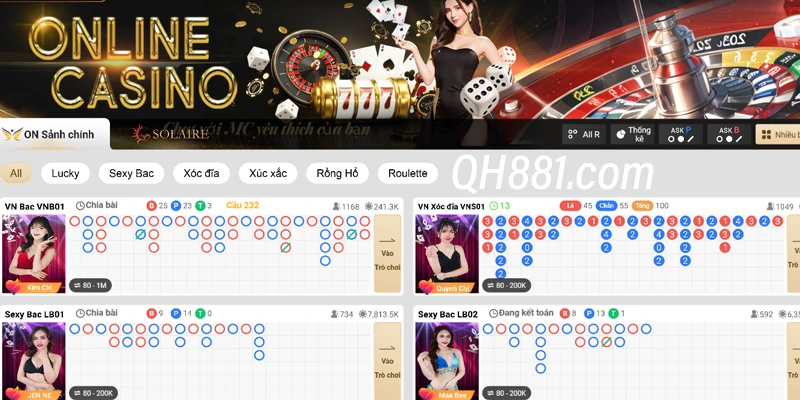 QH88 có sảnh live casino đẳng cấp