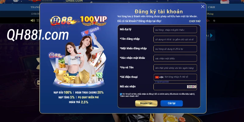 Tham gia Casino QH88 cực dễ dàng